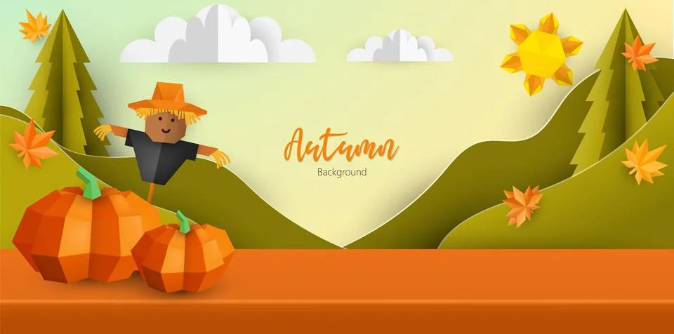 Autumn abstract background studio table Stock Illustration