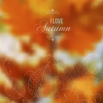 Autumn abstract blurred vector background Ilustración de archivo