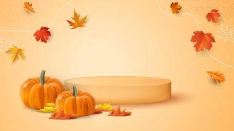 Autumn abstract vector podium or table Stock Illustration