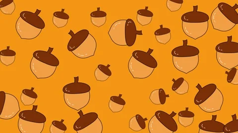 Autumn Acorn Pattern - A Seamless Fall Background Design. Stock Footage 321844636