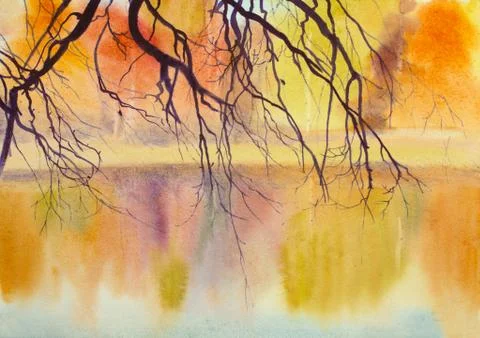 Autumn and branches Stock Illustration