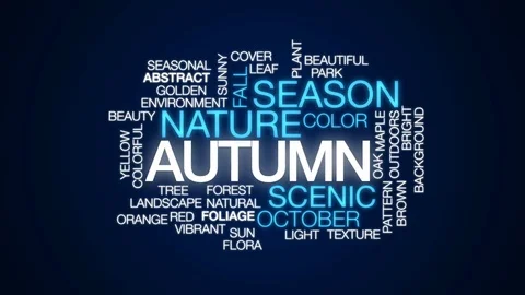 Autumn animated word cloud, text design animation. Stock Footage 79501508