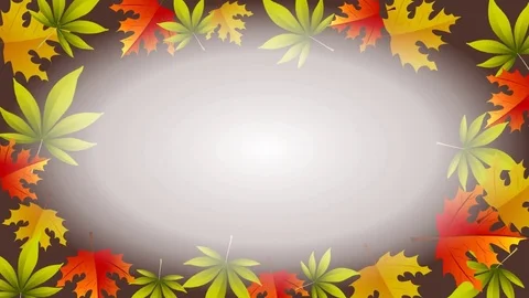Autumn animation with rotating leafs and empty center Stock Footage 80979057