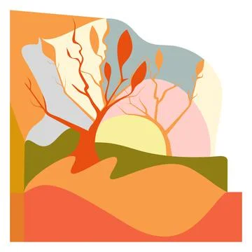 Autumn background . Abstract design for wall art, canvas prints, posters, hom Stock Illustration