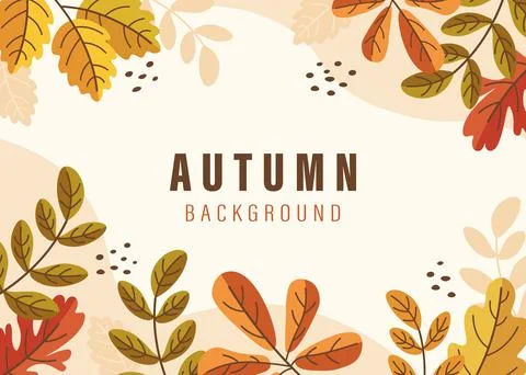 Autumn background with bright leaves vector illustration Stock Illustration