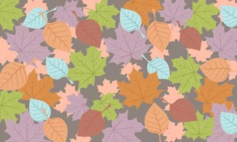 Autumn background colored leaves Stock Illustration