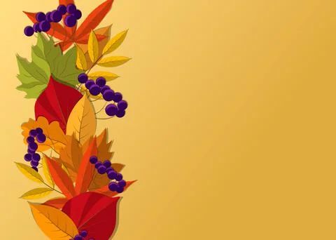Autumn background with fall leaves border design. Vector illustration. Illustrazione stock