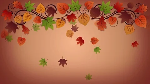 Autumn background with falling leaves Stock Footage