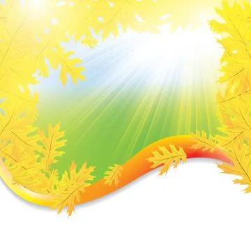 Autumn background with falling leaves Stock Illustration
