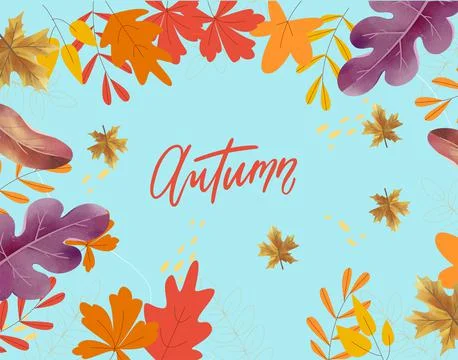 Autumn Background With Flat Leaves Stock-Illustration