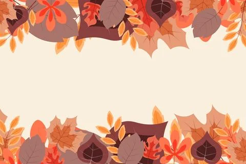 Autumn background with flat leaves. Vector. Stock Illustration