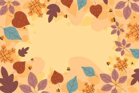 Autumn background with flat leaves. Vector. Stock Illustration