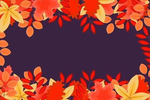 Autumn background with flat leaves. Vector. Stock Illustration