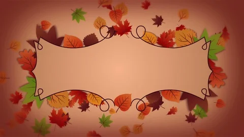 Autumn background with frame and falling leaves Stock Footage 81690185