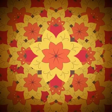 Autumn background illustration in yellow and red colors. Stock Illustration