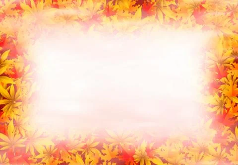Autumn background with leafs, mist and place for text Stock Illustration