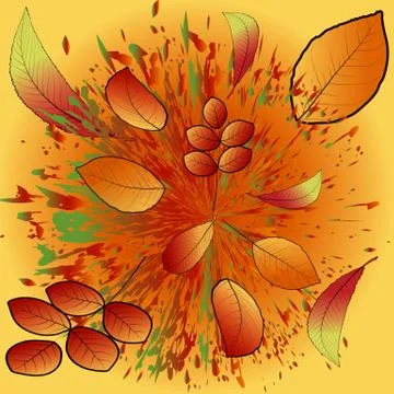 Autumn background with leaves. Back to school. Vector illustration. Stock Illustration