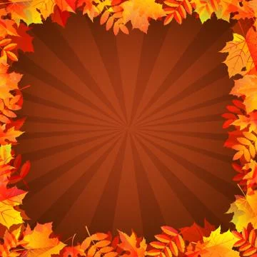 Autumn Background With Leaves Border Stock Illustration