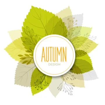 Autumn background with leaves Stock Illustration