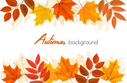 Autumn background with leaves. Vector Illustrazione stock