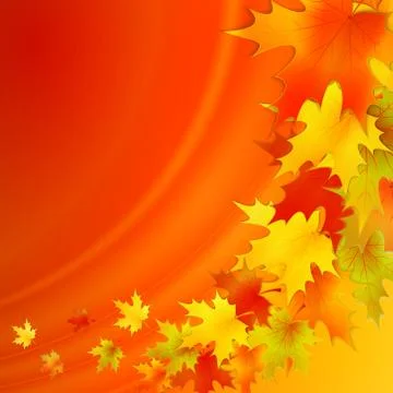 Autumn background with leaves. Vector nature background. Stock Illustration