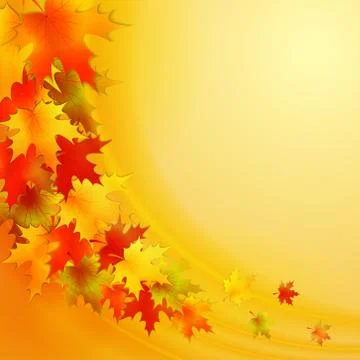 Autumn background with leaves. Vector nature background. Stock Illustration