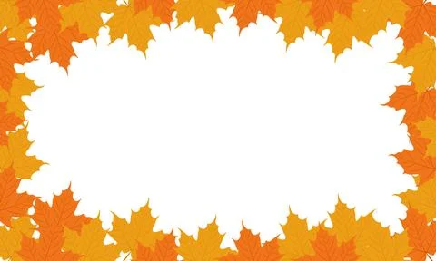 Autumn background. Maple leaves frame Illustrazione stock