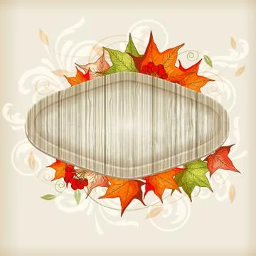 Autumn background with maple leaves Stock Illustration