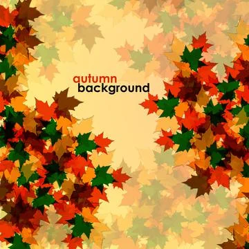 Autumn background of maple leaves. Vector illustration Stock Illustration