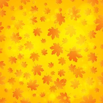 Autumn background. Orange leaves of a maple tree. Hello, Autumn. Background f Stock Illustration