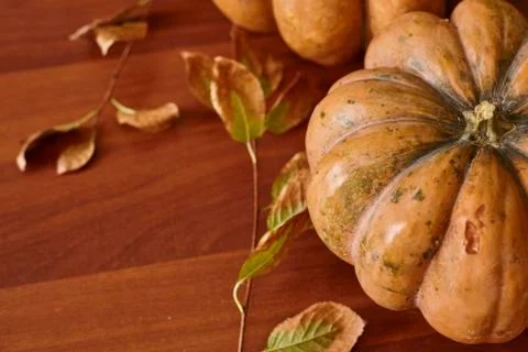 Autumn background with pumpkins Stock Photos