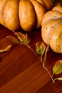 Autumn background with pumpkins Stock Photos