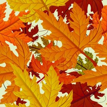 Autumn background, seamless tile with maple leaves Stock Illustration