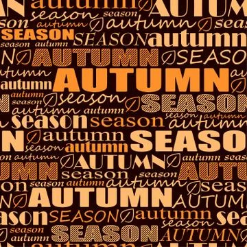 Autumn background. seamless vector pattern with words Stock Illustration