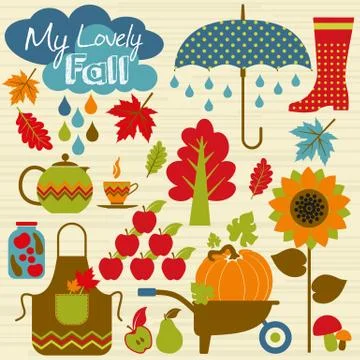 Autumn background. Set design element. Stock Illustration