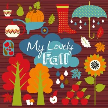 Autumn background. Set design element. Stock Illustration