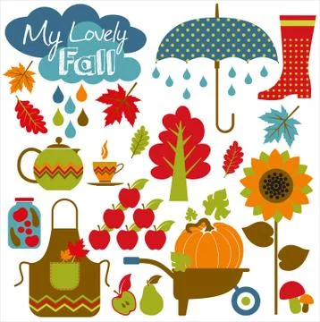 Autumn background. Set design element. Stock Illustration