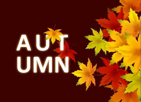 Autumn Background Template, with falling bunch of leaves, shopping sale or Stock Illustration