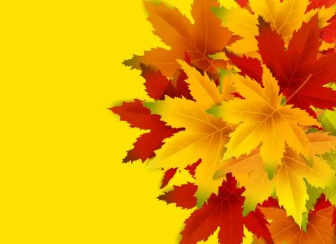 Autumn Background Template, with falling bunch of leaves, shopping sale or Illustrazione stock