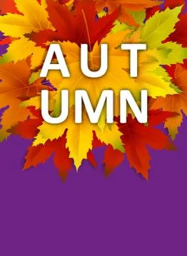 Autumn Background Template, with falling bunch of leaves, shopping sale or Stock Illustration