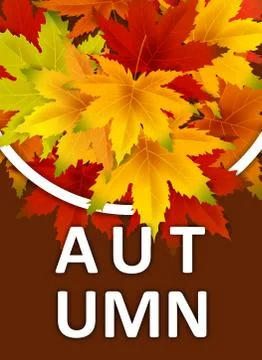 Autumn Background Template, with falling bunch of leaves, shopping sale or Stock Illustration