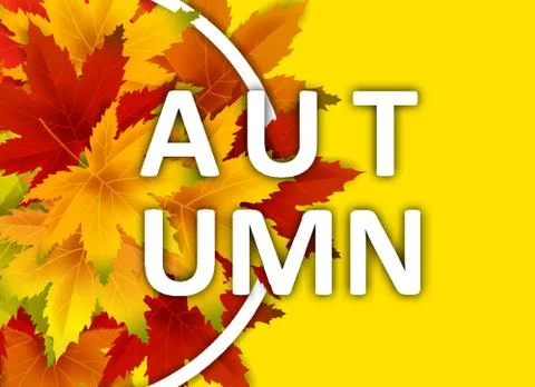 Autumn Background Template, with falling bunch of leaves, shopping sale or Stock Illustration