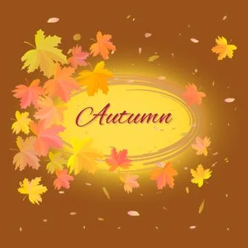 Autumn background with text Stock Illustration