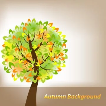 Autumn background with tree Stock Illustration