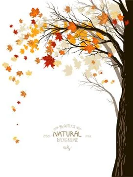 Autumn background with tree Stock Illustration