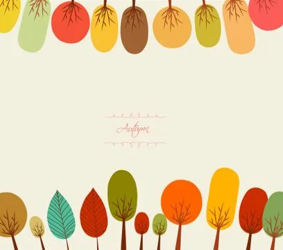 Autumn background with trees Stock Illustration