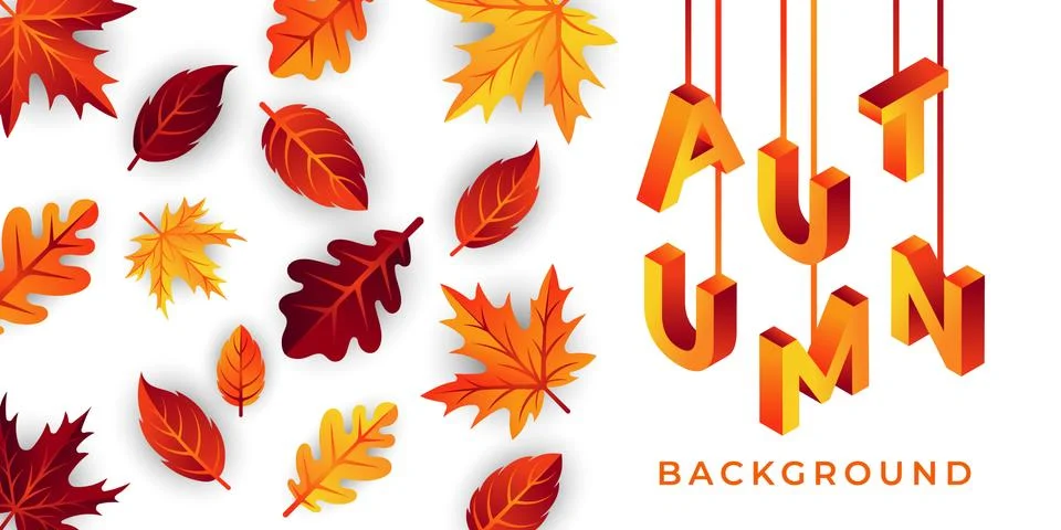Autumn background vector with decorative leaves. Autumn fall Vector backgroun Stock Illustration