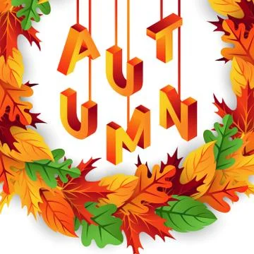 Autumn background vector with decorative leaves. Autumn fall Vector backgroun Stock-Illustration