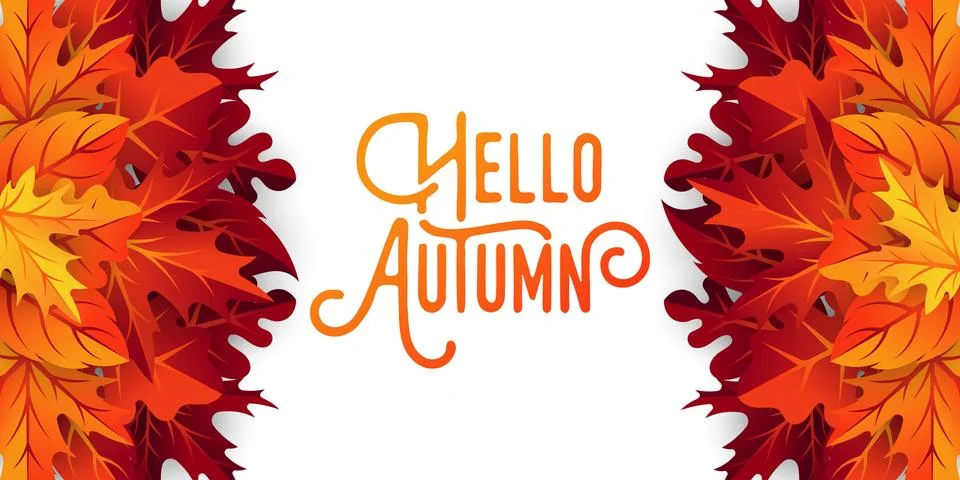 Autumn background vector with decorative leaves. Autumn fall Vector backgroun Stock-Illustration