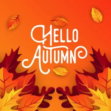 Autumn background vector with decorative leaves. Autumn fall Vector backgroun Ilustração Stock